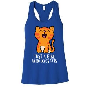 Just A Who Loves Cats Gift Women's Racerback Tank