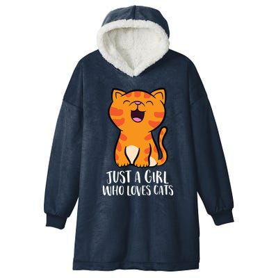 Just A Who Loves Cats Gift Hooded Wearable Blanket