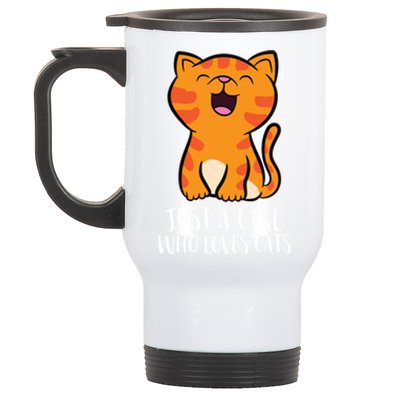 Just A Who Loves Cats Gift Stainless Steel Travel Mug