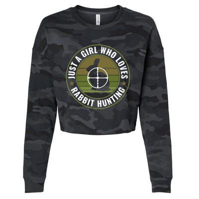 Just A Who Loves Rabbit Hunting Rabbit Hunter Cool Gift Cropped Pullover Crew