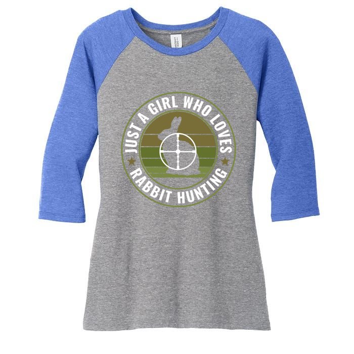 Just A Who Loves Rabbit Hunting Rabbit Hunter Cool Gift Women's Tri-Blend 3/4-Sleeve Raglan Shirt