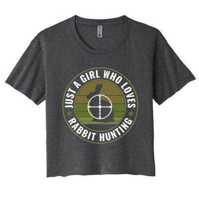 Just A Who Loves Rabbit Hunting Rabbit Hunter Cool Gift Women's Crop Top Tee