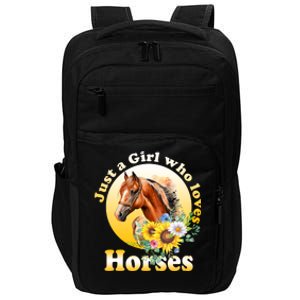 Just AGirl Who Loves Horses Sunflower Cute Gift Impact Tech Backpack