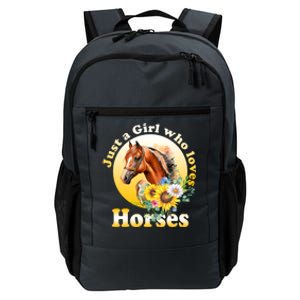 Just AGirl Who Loves Horses Sunflower Cute Gift Daily Commute Backpack