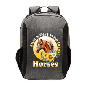 Just AGirl Who Loves Horses Sunflower Cute Gift Vector Backpack