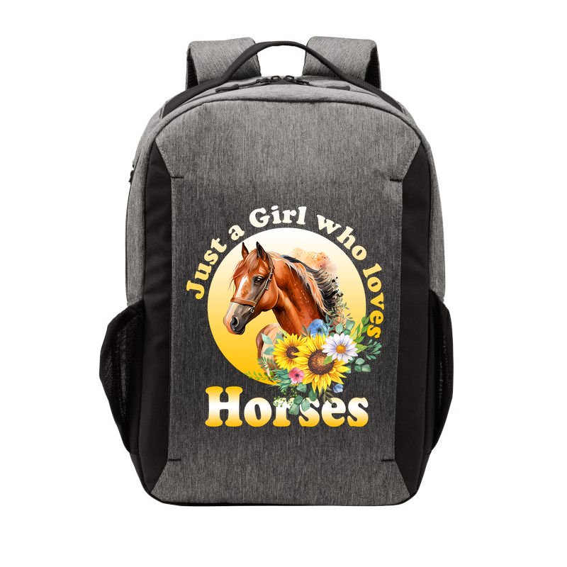 Just AGirl Who Loves Horses Sunflower Cute Gift Vector Backpack