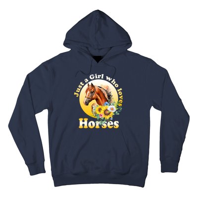 Just AGirl Who Loves Horses Sunflower Cute Gift Hoodie