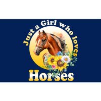 Just AGirl Who Loves Horses Sunflower Cute Gift Bumper Sticker