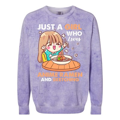 Just A Who Loves Anime Ra And Sketching Gifts Girls Colorblast Crewneck Sweatshirt