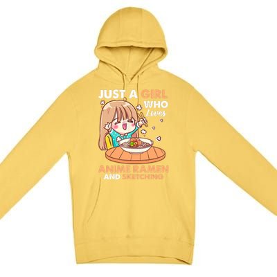 Just A Who Loves Anime Ra And Sketching Gifts Girls Premium Pullover Hoodie