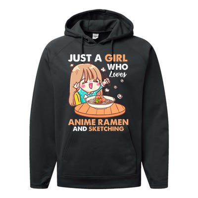 Just A Who Loves Anime Ra And Sketching Gifts Girls Performance Fleece Hoodie