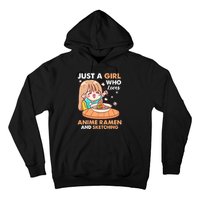 Just A Who Loves Anime Ra And Sketching Gifts Girls Hoodie