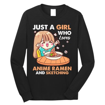 Just A Who Loves Anime Ra And Sketching Gifts Girls Long Sleeve Shirt