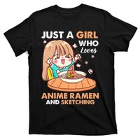 Just A Who Loves Anime Ra And Sketching Gifts Girls T-Shirt