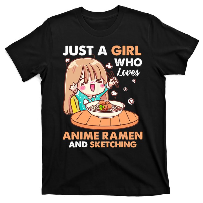 Just A Who Loves Anime Ra And Sketching Gifts Girls T-Shirt