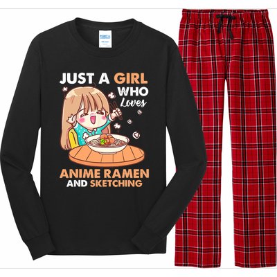 Just A Who Loves Anime Ra And Sketching Gifts Girls Long Sleeve Pajama Set