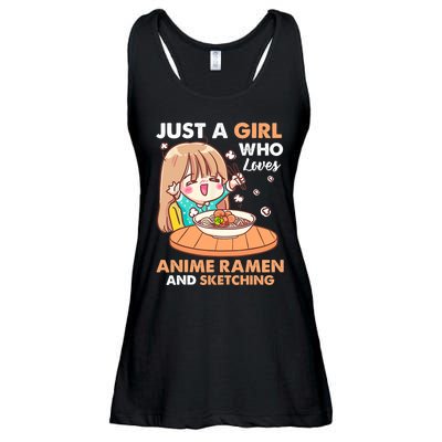 Just A Who Loves Anime Ra And Sketching Gifts Girls Ladies Essential Flowy Tank