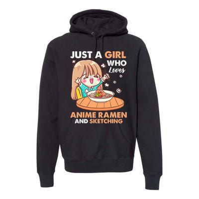 Just A Who Loves Anime Ra And Sketching Gifts Girls Premium Hoodie