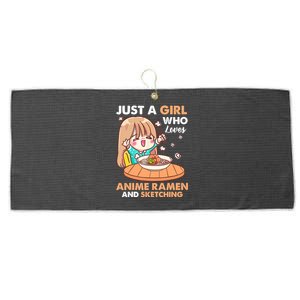 Just A Who Loves Anime Ra And Sketching Gifts Girls Large Microfiber Waffle Golf Towel