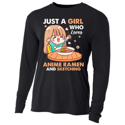 Just A Who Loves Anime Ra And Sketching Gifts Girls Cooling Performance Long Sleeve Crew