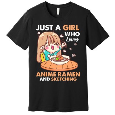 Just A Who Loves Anime Ra And Sketching Gifts Girls Premium T-Shirt