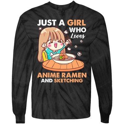 Just A Who Loves Anime Ra And Sketching Gifts Girls Tie-Dye Long Sleeve Shirt