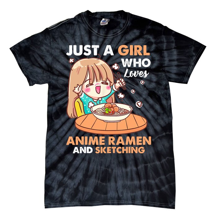 Just A Who Loves Anime Ra And Sketching Gifts Girls Tie-Dye T-Shirt