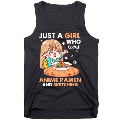 Just A Who Loves Anime Ra And Sketching Gifts Girls Tank Top