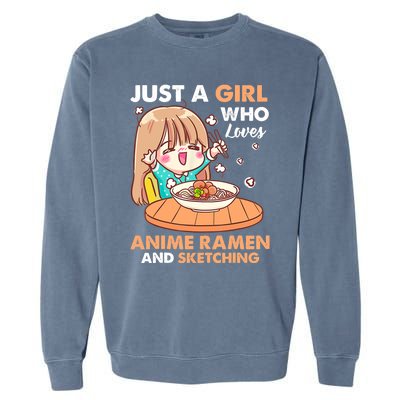 Just A Who Loves Anime Ra And Sketching Gifts Girls Garment-Dyed Sweatshirt