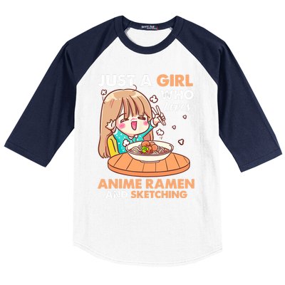 Just A Who Loves Anime Ra And Sketching Gifts Girls Baseball Sleeve Shirt