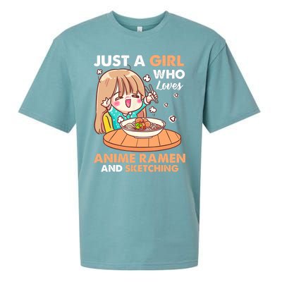 Just A Who Loves Anime Ra And Sketching Gifts Girls Sueded Cloud Jersey T-Shirt