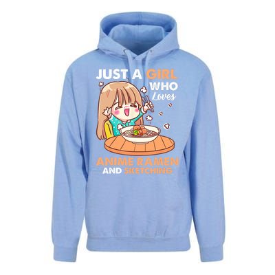 Just A Who Loves Anime Ra And Sketching Gifts Girls Unisex Surf Hoodie