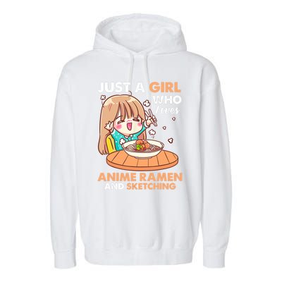 Just A Who Loves Anime Ra And Sketching Gifts Girls Garment-Dyed Fleece Hoodie