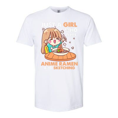 Just A Who Loves Anime Ra And Sketching Gifts Girls Softstyle CVC T-Shirt