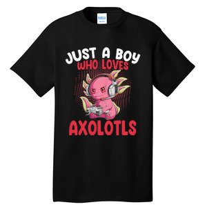 Just a  Who Loves Axolotls Funny Axolotl Gamer Tall T-Shirt