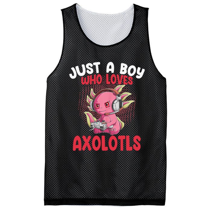 Just a  Who Loves Axolotls Funny Axolotl Gamer Mesh Reversible Basketball Jersey Tank