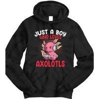 Just a  Who Loves Axolotls Funny Axolotl Gamer Tie Dye Hoodie