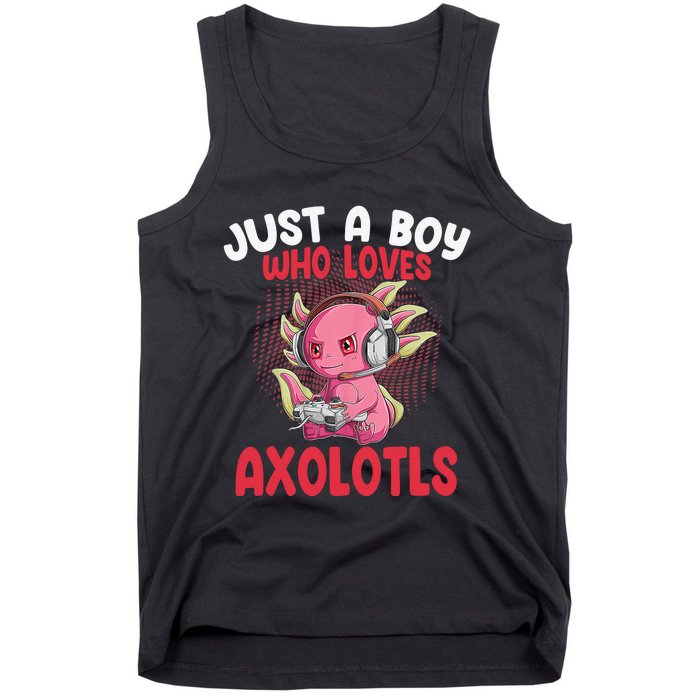 Just a  Who Loves Axolotls Funny Axolotl Gamer Tank Top