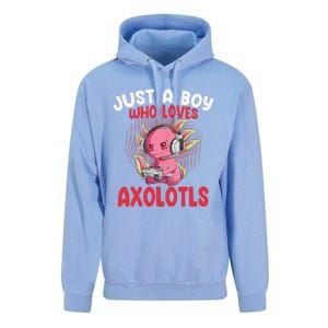 Just a  Who Loves Axolotls Funny Axolotl Gamer Unisex Surf Hoodie