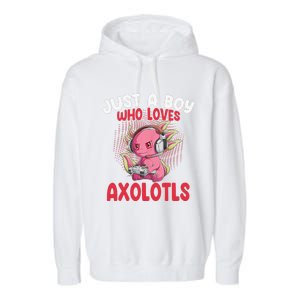 Just a  Who Loves Axolotls Funny Axolotl Gamer Garment-Dyed Fleece Hoodie