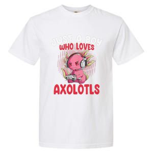 Just a  Who Loves Axolotls Funny Axolotl Gamer Garment-Dyed Heavyweight T-Shirt