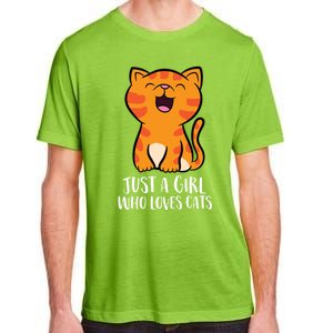 Just A Who Loves Cats Gift Adult ChromaSoft Performance T-Shirt