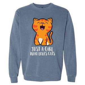 Just A Who Loves Cats Gift Garment-Dyed Sweatshirt