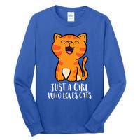 Just A Who Loves Cats Gift Tall Long Sleeve T-Shirt