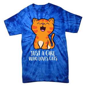 Just A Who Loves Cats Gift Tie-Dye T-Shirt