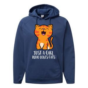 Just A Who Loves Cats Gift Performance Fleece Hoodie