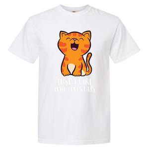 Just A Who Loves Cats Gift Garment-Dyed Heavyweight T-Shirt