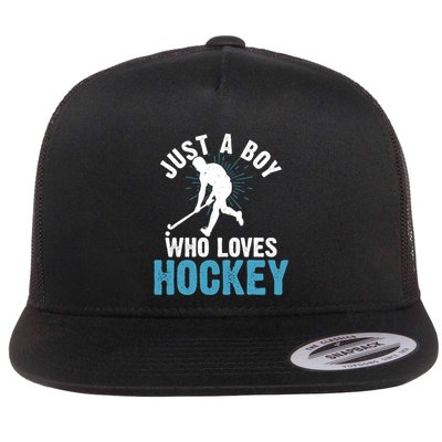 Just A Who Loves Hockey Vintage Hockey Love Cool Gift Flatbill Hat