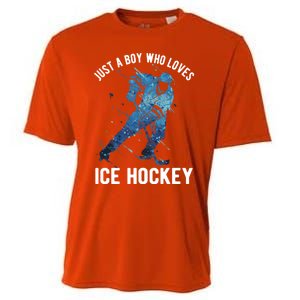 Just A Who Loves Ice Hockey Great Gift Cooling Performance Crew T-Shirt