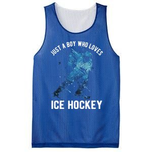 Just A Who Loves Ice Hockey Great Gift Mesh Reversible Basketball Jersey Tank